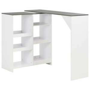 vidaXL fehér bárasztal mozgatható polccal 138 x 39 x 110 cm kép