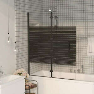 vidaXL fekete ESG zuhanykabin összecsukható ajtóval 120x140 cm kép