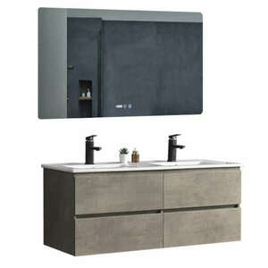 Hongkong Duo Loft Beton 120 komplett fürdőszoba bútor fali mosdós... kép