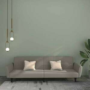 vidaXL kétszemélyes világosszürke bársony kanapéágy kép