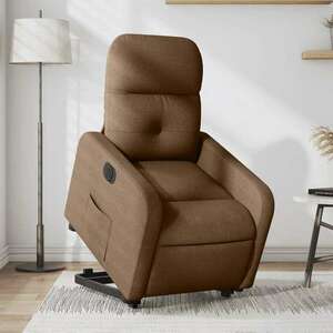 vidaXL elektromos felállást segítő barna szövet dönthető fotel kép
