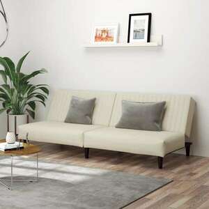 vidaXL kétszemélyes krémszínű bársony kanapéágy kép