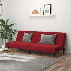 vidaXL kétszemélyes bordó bársony kanapéágy kép