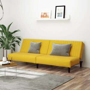 vidaXL kétszemélyes sárga bársony kanapéágy kép