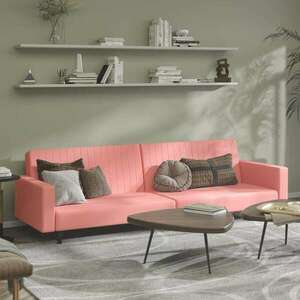 vidaXL kétszemélyes rózsaszín bársony kanapéágy kép