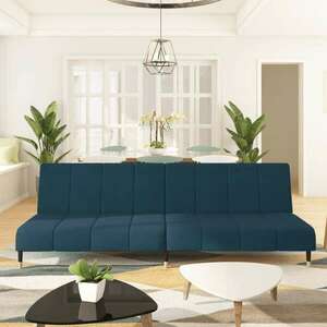 vidaXL kétszemélyes kék bársony kanapéágy kép