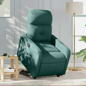 vidaXL sötétzöld szövet felállást segítő dönthető fotel kép