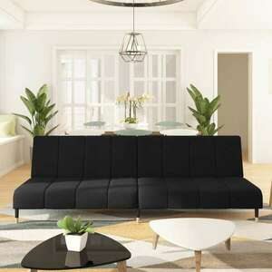 vidaXL kétszemélyes fekete bársony kanapéágy kép
