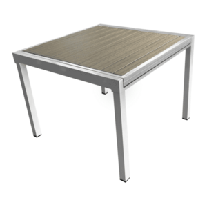 Kerti kihúzható asztal, fehér acél/szürke, DORIO kép