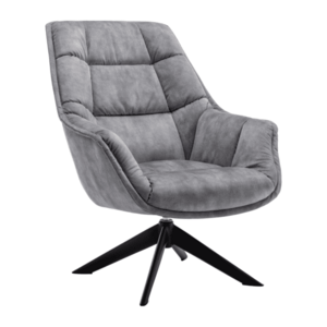 Dizájnos forgó fotel, világosszürke Velvet szövet/fém, VALTER kép