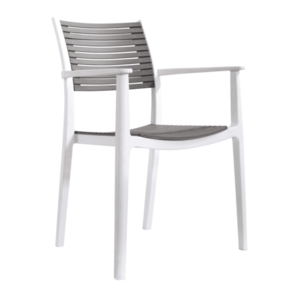 Rakásolható szék, fehér/szürke, HERTA kép