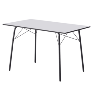 Étkezőasztal, fehér/fekete, 120x75x75 cm, NALAK TYP 2 kép