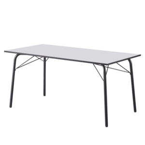 Étkezőasztal, fehér/fekete, 160x80x75 cm, NALAK TYP 3 kép