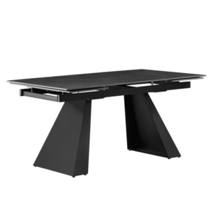 Kihúzható étkezőasztal, grafit/fekete, 160-240x90 cm, SALAL kép