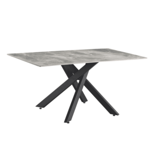 Étkezőasztal, világosszürke/fekete, 160x90 cm, ZENOS kép