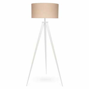 Kiki állólámpa fehér fém lábakkal és bézs lámpaernyővel - Bonami Essentials kép