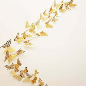 Butterflies Gold 36 db öntapadós aranyszínű pillangó - Ambiance kép