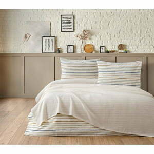 Krémszínű pamut ágytakaró, lepedő és párnahuzat szett 200x240 cm Karina – Mijolnir kép