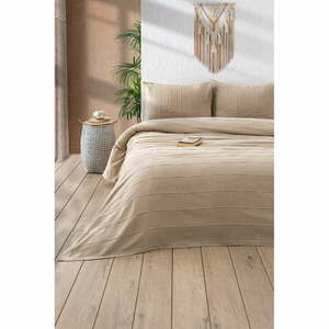 Bézs pamut ágytakaró és párnahuzat szett 210x220 cm Sedef – Mijolnir kép