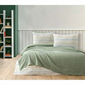 Zöld pamut ágytakaró, lepedő és párnahuzat szett 200x240 cm Karina – Mijolnir kép