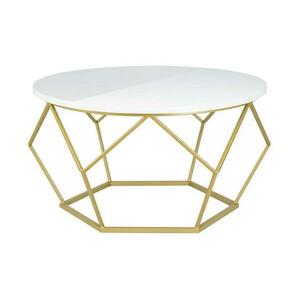 HowHomely Kávésasztal DIAMOND 40x70 cm sárgaréz/fehér kép