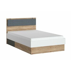 TWENY ágy + kiegészítők sötétszürke, 120x200, tölgyfa castello/fehér/grafitszürke kép