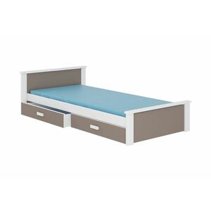 ALDEXO ágy + matrac, 180x80, fehér/trufla kép
