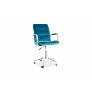 KEDE Q-022 VELVET gyerek szék, 51x87-97x40, bluvel 85, türkiz kép