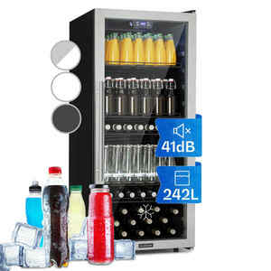 Klarstein Beersafe 7XL, hűtőszekrény, 242 liter, 5 polc, panoráma üvegajtó, rozsdamentes acél kép
