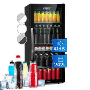 Klarstein Beersafe 7XL, hűtőszekrény, 242 liter, 5 polc, panoráma üvegajtó, rozsdamentes acél kép
