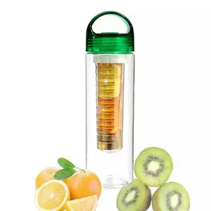 Gyümölcstartós kulacs, limonádé készítő palack (Zöld) kép