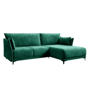 Kinyitható ülőgarnitúra, smaragd, jobbos, SALVO ROH kép