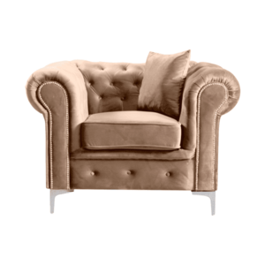 Luxus fotel, világosbarna Velvet szövet, ROMANO kép