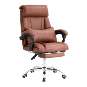 Irodai szék lábtartóval, barna ekobőr, DARTON kép