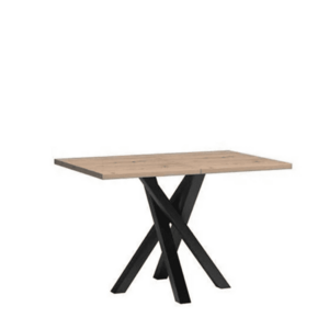 Kihúzható ebédlőasztal, artisan tölgy/fekete, 120-160x80x75 cm, KOLI kép