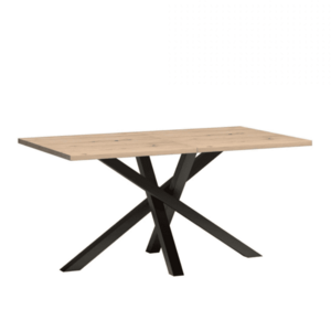 Kihúzható ebédlőasztal, artisan tölgy/fekete, 160-260x90x75 cm, KOLI kép