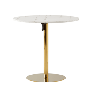 Étkezőasztal, világos márvány/gold króm - arany, átmérő 80 cm, LAMONT kép