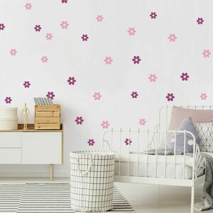 Falmatricák lányos szobába - Rózsaszín virágok kép