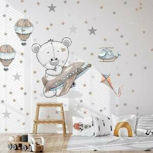 Falmatrica fiús szobába - Maci repülővel kép