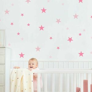 Rózsaszín csillagok - falmatricák lányoknak kép