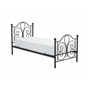 Egyszemélyes ágy, fém kerettel, fekete, 90 cm - CERES - Butopêa kép