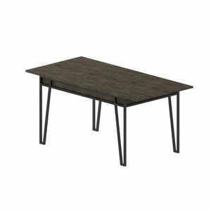 Étkezőasztal, sötét fa, fém, 140x80 cm - DEJ - Butopêa kép