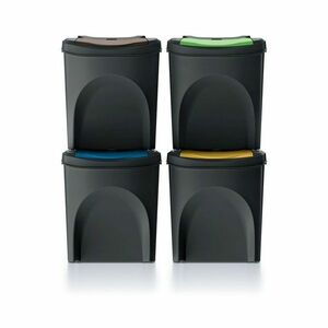 Sortibox szelektív hulladékgyűjtő 25 L , 4 db, fekete kép