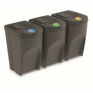 Sortibox szelektált hulladékgyűjtő 35 L , 3 db, szürke kép