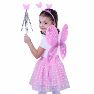 Rappa tütü szoknya rózsaszín pillangó szárnyakkal gyermek jelmez kép
