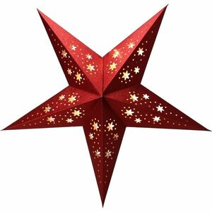 Red star karácsonyi papír LED dekoráció , 10 LED, 60 cm kép