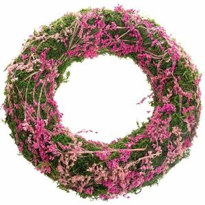Moha koszorú szárított virágokkal, rózsaszínű, 30 x 7 cm kép