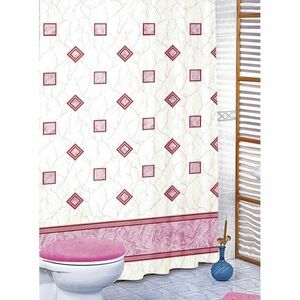 Négyzet zuhanyfüggöny rózsaszín, 180 x 200 cm kép