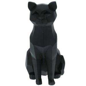 Ülő macska geometric dekoráció, 20 cm, fekete kép