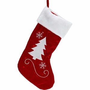 Karácsonyi LED-es zokni piros fával, 41 cm kép